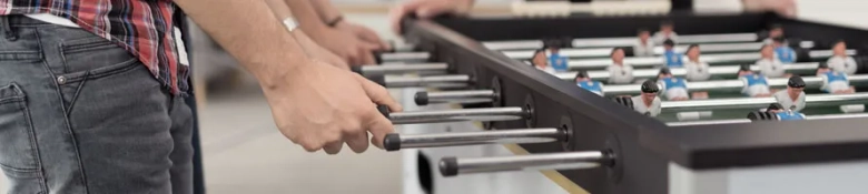 Person playing table football