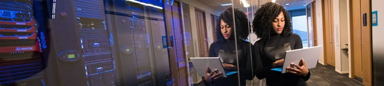 Woman working in tech