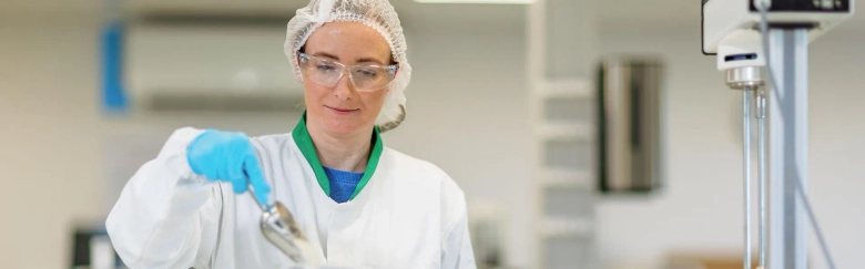 woman measuring ingredients 