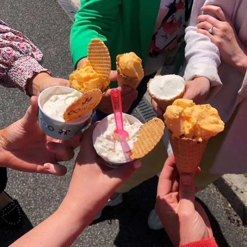 People holding icecream